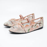 LIZAKOSHT  -  Embroidery Mesh Round Toe Flat Mary Jane Shoes Women Comfort Non-slip Leisure Brand Shallow Sizes 35-43 Soft Sole Ballet Shoes