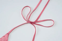 LIZAKOSHT - V-Neck Lace Patchwork Long Dress For Women See-Through Backless Lace-Up High Waist Party Dress Female Bandage Maxi Dress