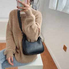 LIZAKOSHT - Pu Leather Solid Color Handbags Fashion Shoulder Bags for Women Crossbody Bags