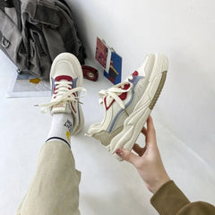 LIZAKOSHT - Koran Fashion Women Sneakers Spring Autumn New Designer Platform Board Shoes Female Color Match Breathable Zapatos De Mujer