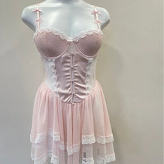 LIZAKOSHT - Vintage Lingerie Sexy Maid Nightgown Uniform Seduction Maid Cosplay Uniform Women's Sleepwear Strap Mesh See Through Nightgown