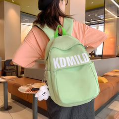 LIZAKOSHT - New Nylon Women Backpack Fashion Letter Waterproof Laptop Backpack Cute Girls Boys Schoolbag For Female Students Travel Book Bag