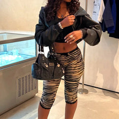 LIZAKOSHT  -  Summer Women Lace Patchwork Trim High Waist Skinny Leopard Shorts Pants Nightclub Bowknot Bodycon Bottoming Ladies 2025