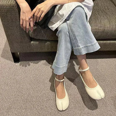 LIZAKOSHT - Fashion Split Toe Women Flat Mary Jane Shoes Casual Tabi Ninja Ballet Ladies Slip On Loafer Soft Ballerina Comfort Moccasin