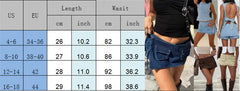 LIZAKOSHT  -  Women Summer Denim Skorts Casual Drawstring Mini Jeans Skirt for Beach Vacation Club Streetwear Y2K Aesthetic Clothes