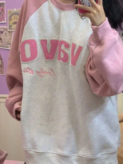 LIZAKOSHT - New Women Thick Sweatshirts Printed Pattern Fleece Round Neck Long Sleeve Pullover Sweatshirts ins