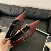 LIZAKOSHT  -  Women Flats Shoes Fashion Brand Buckle Strap Ballet Flats Ladies Shoes Spring Footwear Casual Flat Heels Mary Jane Female Mujer