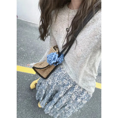LIZAKOSHT - Vintage Floral Printed Casual Chiffon Mid-length Skirt Women Summer New High Waist Pleated Draped Loose A-line Skirt