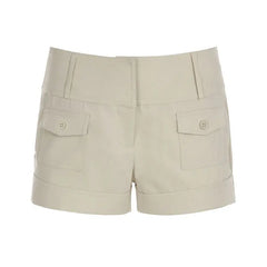 LIZAKOSHT - American Retro Button Pocket Tooling Shorts Women Waist Hot Casual Pants