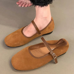 LIZAKOSHT - Autumn Women Flat Shoes Fashion Round Toe Shallow Ladies Casual Mary Jane Shoes Soft Sole Outdoor Ballerinas Shoes New