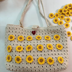 10pcs/Lot Handmade 3CM Hand Knitt Crochet Sunflower 3D Flower Knitted Quilt Applique Patch Craft Ornament DIY Hairpins Hat Decor