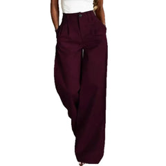 LIZAKOSHT - High Quality Commuter Women's Spring/summer High Waisted Narrow Version Wide Leg Pants with A Hanging Feel