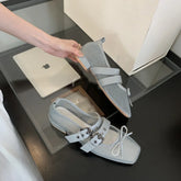 LIZAKOSHT  -  Summer Designer Mesh Women Ballet Shoes Fashion Butterfly-Knot Shoes SQUARE BUCKLE Beach Roman Sandals