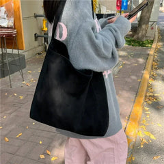 LIZAKOSHT - Casual Solid Interior Compartment Shoulder Bags Magnetic Buckle 2024hot Sale Bags for Women Zipper Woolen Cloth Women's Handbags
