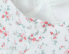 LIZAKOSHT - Fashion Women's Summer New Lace Stitching Dress For Women Flower Print V-neck Ruffled Elegant