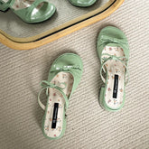 LIZAKOSHT - Designer Summer Thick Heel Women Slippers Fashion Butterfly-knot Ladies Outdoor Dress Slides Sandalias