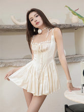 LIZAKOSHT - Elegant Pleated A-line Dress Solid Color Loose Sleeveless Mini Dresses For Women Summer Vintage Streetwear Y2K 2024 New