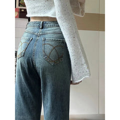 LIZAKOSHT  -  Y2K 2000S Flare Jeans Women Vintage High Waist Bow Denim Pants Summer Japanese Harajuku Baggy Design Wide Leg Trousers New