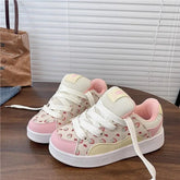LIZAKOSHT - Strawberry Print Women Sneakers Niche Low-top Korean Style Pink Sweet Womens Sports Shoes Versatile Casual Female Shoes