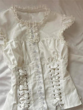 LIZAKOSHT - Casual Sweet White Slim Lace T-Shirts Designer Patchwork Hot Girl O-neck Sleeveless Tees Women Vintage Kawaii Fashion Shirt