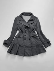 LIZAKOSHT - Fashionable American retro Y2K style design heavy woolen coat for autumn-winter, warm and stylish new style women's coat