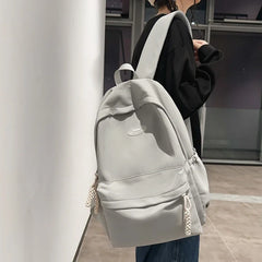 LIZAKOSHT - New Solid Color High Capacity Women Backpack Trendy Laptop School Bags Waterproof College Backpack Cute Lady Travel Book Bag