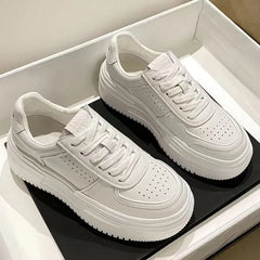 LIZAKOSHT - White Sports Shoes Korean Women Platform Sneakers Casual Harajuku Tennis Female Vintage Vulcanize Designer Footwear