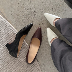 LIZAKOSHT - Fashion Pumps New High Quality Genuine Leather Shoes Shallow Mouth High Heels Commuter Women's Heels Shoes