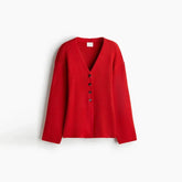 LIZAKOSHT  -  Fashion Solid V-neck Knitted Cardigan Women Solid Full Sleeve Single Breasted Slim  Cardigan 2025 Lady Early Autumn Chic Outwear