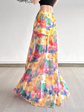 LIZAKOSHT - Summer Color Oil Painting Style Skirt Slim Chic Vintage Casual Party Patchwork Long Skirt Retro Vacation Outfits