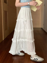 LIZAKOSHT - Gentle Lace Cake Skirts Women New Sweet Summer Florals 2024 Chic Casual Vacation Loose Ruffles High Waist Slim