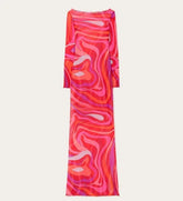 LIZAKOSHT - Sexy Women's Sheer Mesh Bodycon Maxi Dress Chic Print Sleeveless Slim Fit Beach Vacation Long Dresses Casual Daily Female Outfit