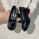 LIZAKOSHT - Vintage Slip On Thick Heel Women Mary Jane Shoes Fashion Butterfly-knot Dress Pumps Spring Autumn Concise Zapatos De Mujer