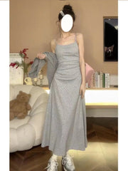 LIZAKOSHT  -  French Gentle Floral Camisole Dress For Women In The Spring Of 2024 Beautiful And Slimming With A Cinched Waist Elegant Camiso