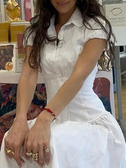 LIZAKOSHT - Casual Solid Tee Shirts for Women Turn-down Collar Button Up Corset Blouses Korean Short Sleeves Fashion Cute Tops