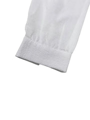 LIZAKOSHT - Spring Summer 2025 White Dress Women V-neck Lace-up High Waist Mini Dress Lantern Sleeve Solid Casual Female 53933