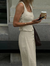 LIZAKOSHT - Summer Female Sleepwear Set Tank Tops Pajamas Crop Top Nightwear Sleeveless Nightie Long Skirt Women Nightgowns Suit