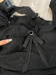 LIZAKOSHT - French Hepburn Black Elegant Party Dress Women Ruched Sexy Lace High Waist Slim Dress Korea Fashion Design Y2k Clothing New