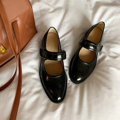 LIZAKOSHT - Fashion Pumps New High Quality Genuine Leather Round Head Mid Heel Simple Mary Jane Shoes Daily Commuter Women's Shoes