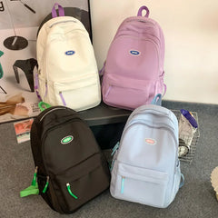 LIZAKOSHT - New Solid Color Woman Backpack Black Color Student Schoolbag For Teenage Girls Boys Female Rucksack High Quality Book Bag