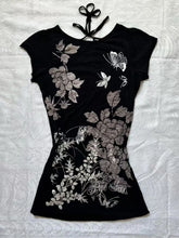 LIZAKOSHT - Y2k Aesthetic Vintage Flower Printing T-shirt 2025 Summer Backless Bandage Streetwear Tops Harajuku Sexy grunge Fairy Tshirts
