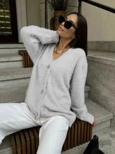 LIZAKOSHT  -  Knit Cardigan Sweater for Women Fashion Casual Single-breasted Long Sleeve Top 2025 Autumn Winter Women's Sweater Korean Style