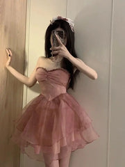 LIZAKOSHT - New Gentle and Sweet Style Exquisite and Fashionable Waist-hugging Slimming and Age-reducing Dress