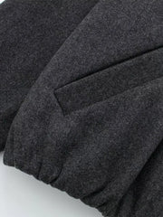 LIZAKOSHT - Fashion Soild Bomber Jacket For Women Autumn Long Sleeve Zipper Pocket Coats Female Stand Collar Street Chic Lady Outerwear