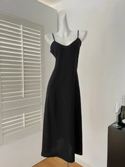 LIZAKOSHT  -  France Vintage Hepburn Black 2 Piece Set Women Halter Lace Smock + Fishtail Slip Dress High Street Sexy Slim Suits Summer 2025