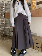 LIZAKOSHT - Preppy Style Women Pleated Skirts Chic Spring Solid All Match Gentle Fashion Office Lady High Waist Slim New Party