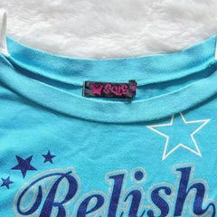 LIZAKOSHT - American Vintage Star Letter Printed Short Sleeve T-shirts Aesthetic Grunge Subcultural Tops & Tees Women Graphic T Shirts
