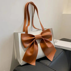 LIZAKOSHT - PU Leather Bow Bag Women's Bag New Fashion Trend Shoulder Bag Foreign Temperament Tote Bag Female Handbag