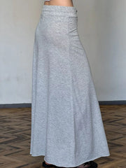 LIZAKOSHT - Elegant Fashion Casual Solid Trumpet Skirt Basic Slim Low-Waisted Maxi Skirts Women Autumn Spring Streetwear Lady