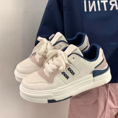 LIZAKOSHT - Platform Sneakers White Shoes Woman Sports Tennis Female Flats Casual Pink Gray Kawaii Vulcanize Harajuku Footwear
